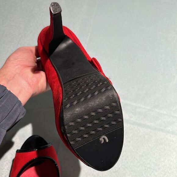 SHOW STORY Sexy 2 Tone Bow Peep Toe Platform Stiletto Pumps Size 37-6.5/7. B55 - Picture 10 of 10